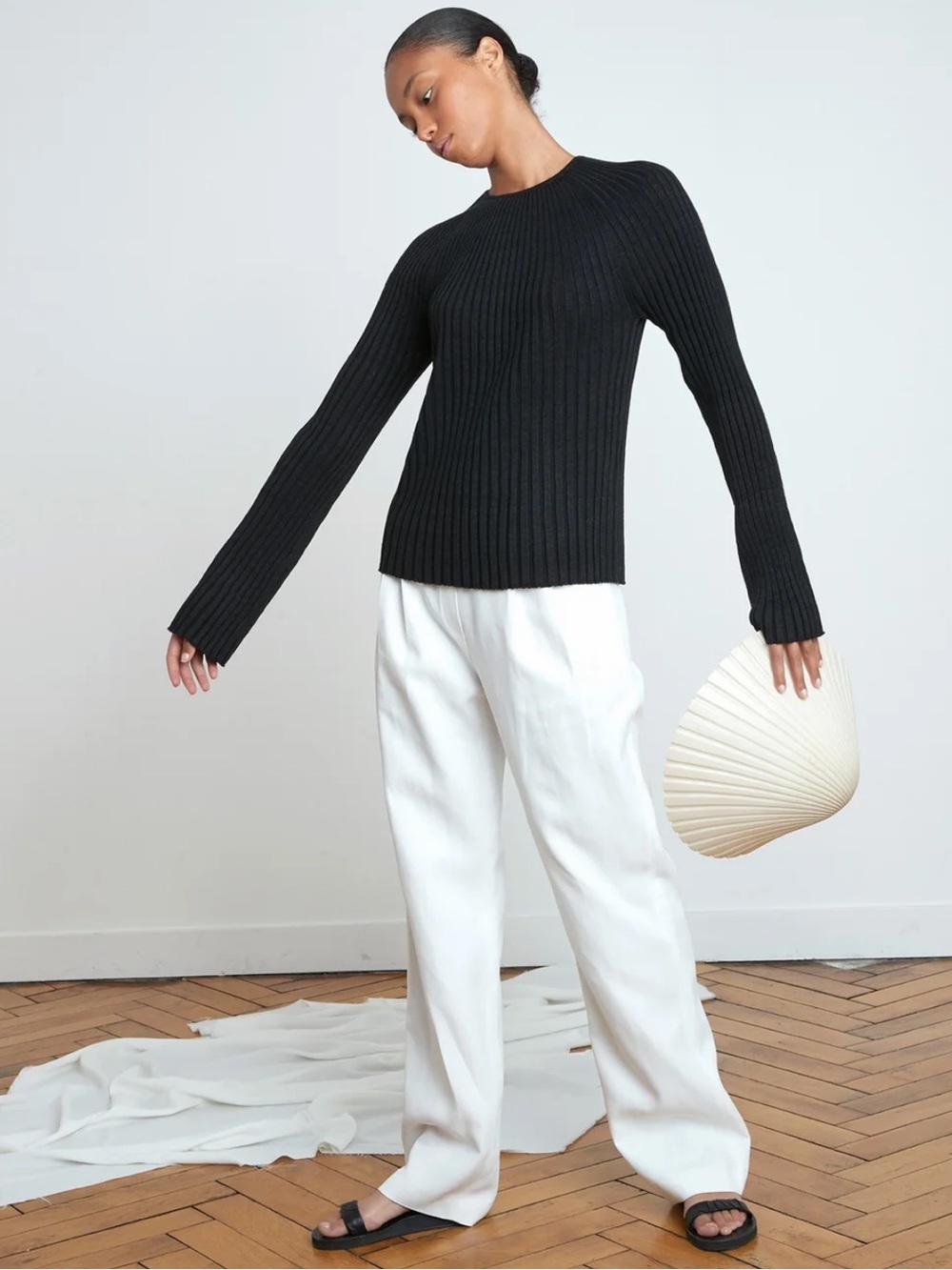 LOULOU STUDIO de Saison Hairan Sweater Black Medium